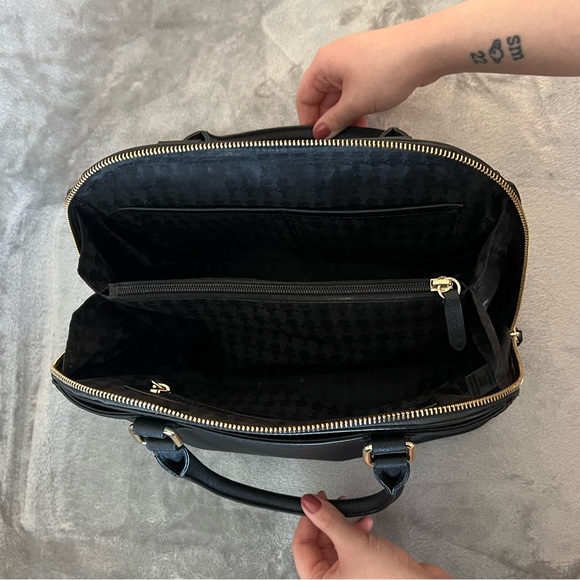 Karl Lagerfeld Paris Dome Black Satchel Purse - Picture 3 of 6